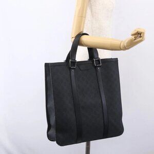 GUCCI GG Supreme Hand Bag PVC Black 322072 Auth ep12169